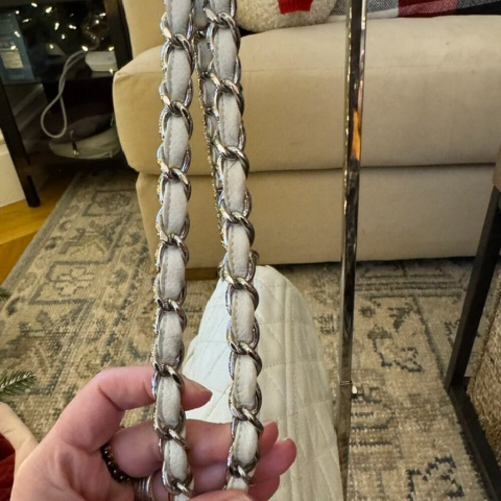 CHANEL TIMELESS ACCORDION BAG PURSE IN WINTER WHITE - Picture 9 of 15